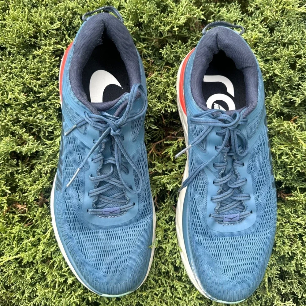 Hoka‎ Bondi 7 Men's Athletic Shoes Size 12.5 Blue Teal Running Shoes